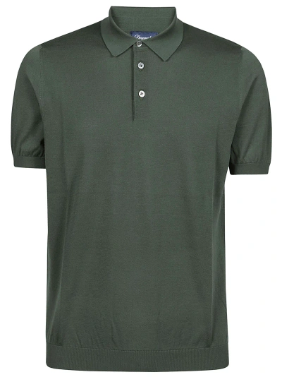 Drumohr Short Sleeve Polo Shirt In Bosco