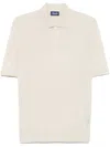 Drumohr Short Sleeve Polo With Classic Collar In Beige