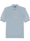 Drumohr Short Sleeve Polo With Buttons In Blue