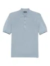 Drumohr Short Sleeve Polo With Buttons In Blue