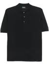 Drumohr Short Sleeve Polo With Classic Collar In Black