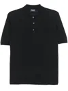 Drumohr Short Sleeve Polo With Classic Collar In Blue