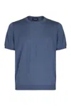 Drumohr Short Sleeve Sweater In Blue