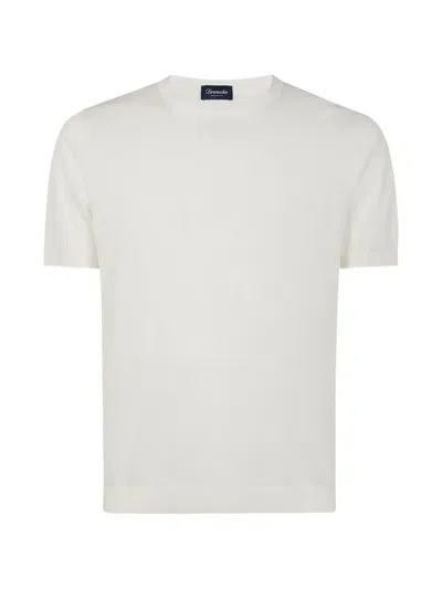 Drumohr Short Sleeves Round Neck T-shirt In White