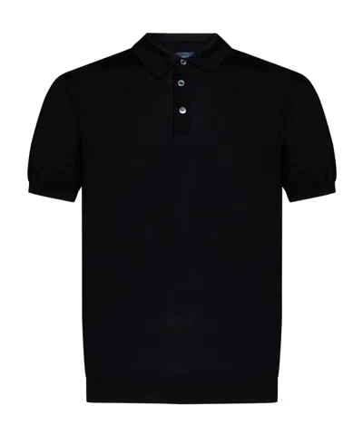 Drumohr Short-sleeved Polo Shirt In Black