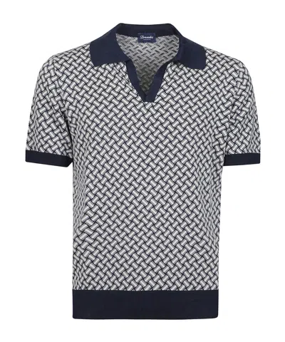 Drumohr Short-sleeved Polo Shirt In Blue