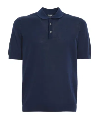 Drumohr Short-sleeved Polo Shirt In Blue