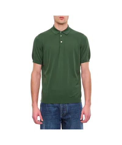 Drumohr Short-sleeved Polo Shirt In Green