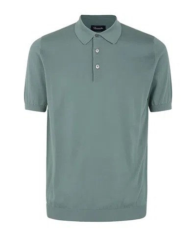 Drumohr Short-sleeved Polo Shirt In Green