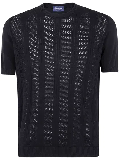Drumohr Short Sleeves Round Neck T-shirt In Black