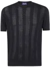 Drumohr Short Sleeves Round Neck T-shirt In Black