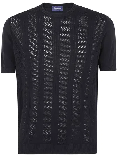 Drumohr Short Sleeves Round Neck T-shirt Clothing In Black