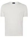 Drumohr Textured Short-sleeve Top With Classic Crew Neckline In White