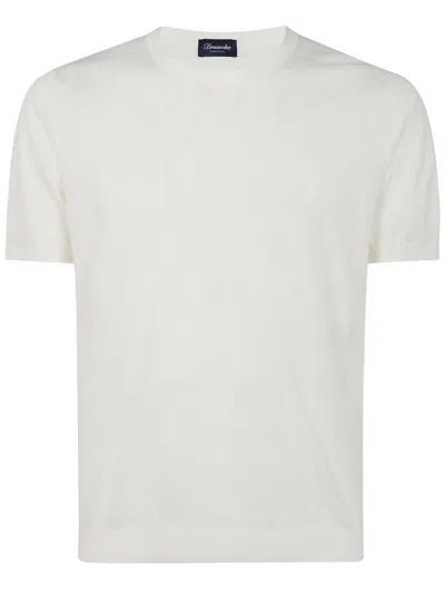 Drumohr Short Sleeves Round Neck T-shirt Clothing In White