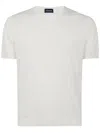 Drumohr Textured Short-sleeve Top With Classic Crew Neckline In White