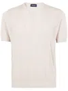 Drumohr Textured Short-sleeve Top With Classic Crew Neckline In Ostryc