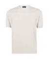 Drumohr Textured Short-sleeve Top With Classic Crew Neckline In Ostryc