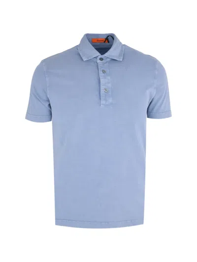 Drumohr Short-sleeve Polo Shirt In Blue