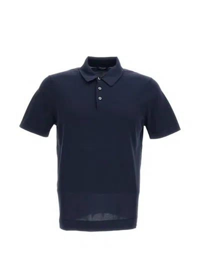 Drumohr Short-sleeve Polo Shirt In Blue