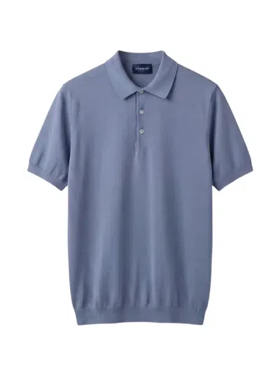 Drumohr Short-sleeve Polo Shirt In Blue