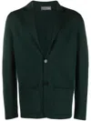 Drumohr Peak-lapels Merino Wool Cardigan In Green