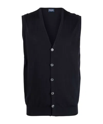 Drumohr Sleeveless V-neck Vest In Black
