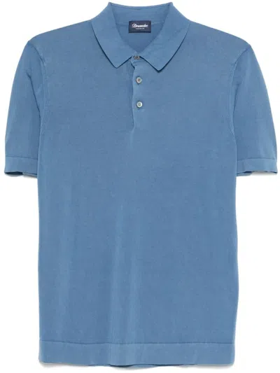 Drumohr Soft Cotton T-shirt With Classic Design In Blue