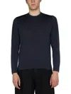 Drumohr Soft Jersey Knit Sweater In Blue