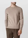 Drumohr Soft Ribbed Neckline Sweater In Neutral