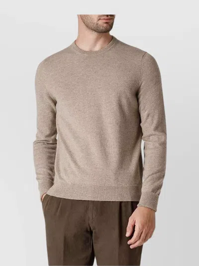 Drumohr Soft Ribbed Neckline Sweater In Neutral