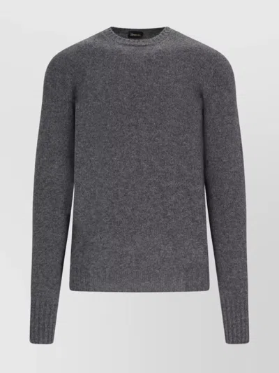Drumohr Soft Texture Crewneck Sweater With Ribbed Cuffs
