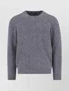 Drumohr Soft Textured Crewneck Sweater With Ribbed Cuffs In Gray