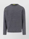 Drumohr Soft Textured Crewneck Sweater With Ribbed Cuffs In Blue
