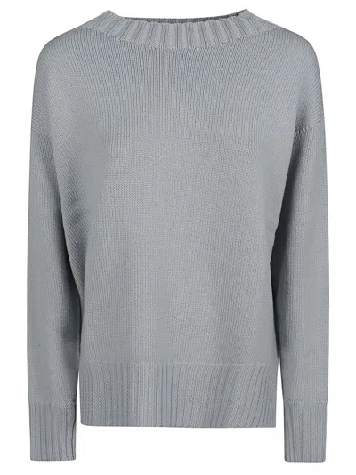 Drumohr Softly Knitted Round Neck Sweater In Grey In Gray