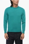 Drumohr Solid Color Pure Cashmere Crew-neck Sweater In Green