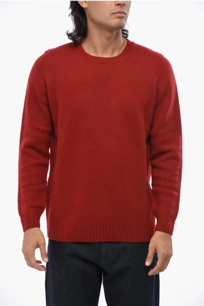 Drumohr Solid Color Wool Crew-neck Sweater In Red