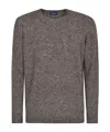 Drumohr Brown Knitted Wool Blend Sweater In Black