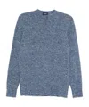 Drumohr Speckled Round-neck Sweater In Blue