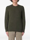Drumohr Speckled Round-neck Sweater In Green