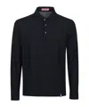 Drumohr Spread-collar Cotton Polo Shirt In Black