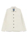 Drumohr Beige Spread Collar Shirt Jacket In Multi