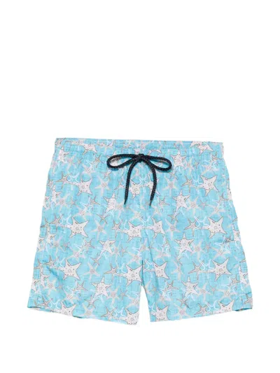 Drumohr Starfish-print Swim Shorts In Blue