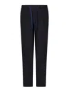 Drumohr Navy Blue Cotton Trousers With Adjustable Drawstring Waist In Blue