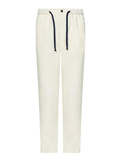 Drumohr Straight-leg Trousers In White Cotton