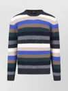 Drumohr Striped Crew Neck Long Sleeve Sweater In Multi