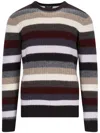 Drumohr Striped Sweater In Multicolor Wool Ribbed Design Striped In Grey