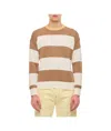 Drumohr Stripe Crewneck Sweater In Pink