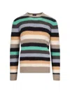Drumohr Ribbed Striped Crewneck Sweater