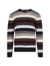 Drumohr Striped Sweater In Multicolor Wool Ribbed Design Striped