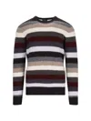 Drumohr Striped Sweater In Multicolor Wool Ribbed Design Striped